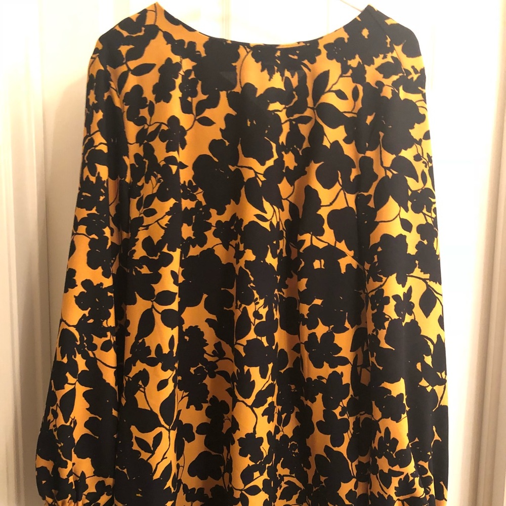 H&M Mustard Floral Shift Dress